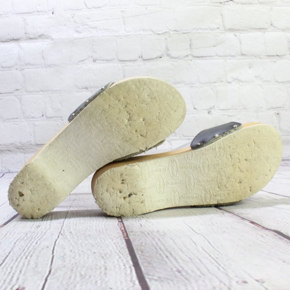 Dr Scholls Black Leather Slip On Buckle Single Strap Slide Sandals Size 6.5 - Picture 9 of 9